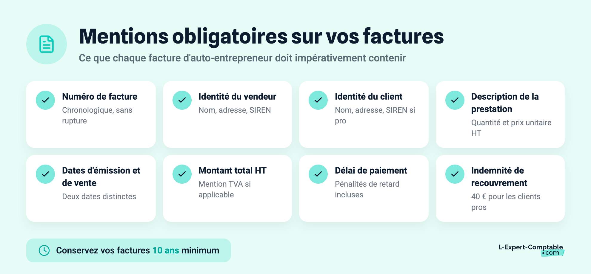 Mentions obligatoires sur vos factures